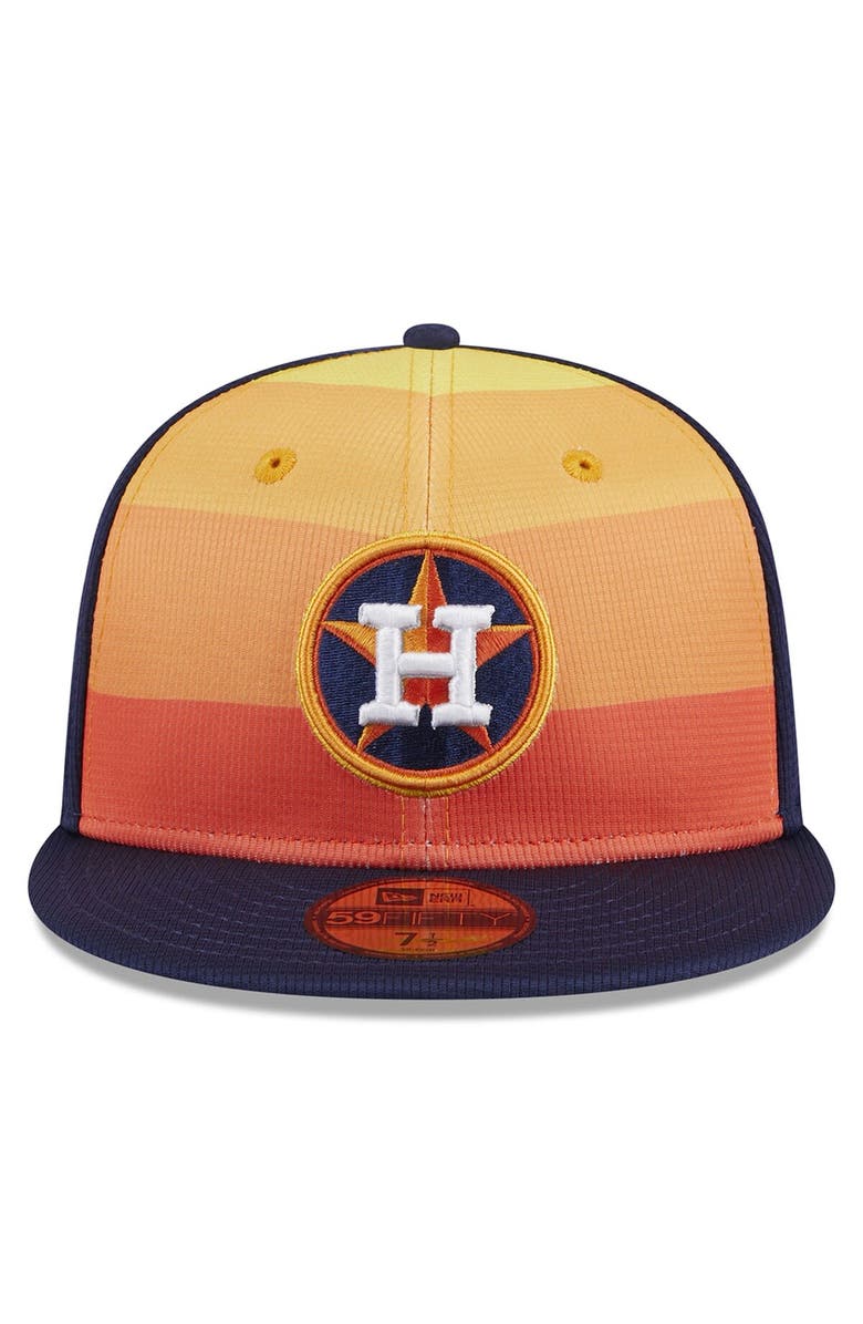 New Era Men's New Era Orange Houston Astros 2025 Batting Practice 59FIFTY Fitted Hat, Alternate, color, Orange
