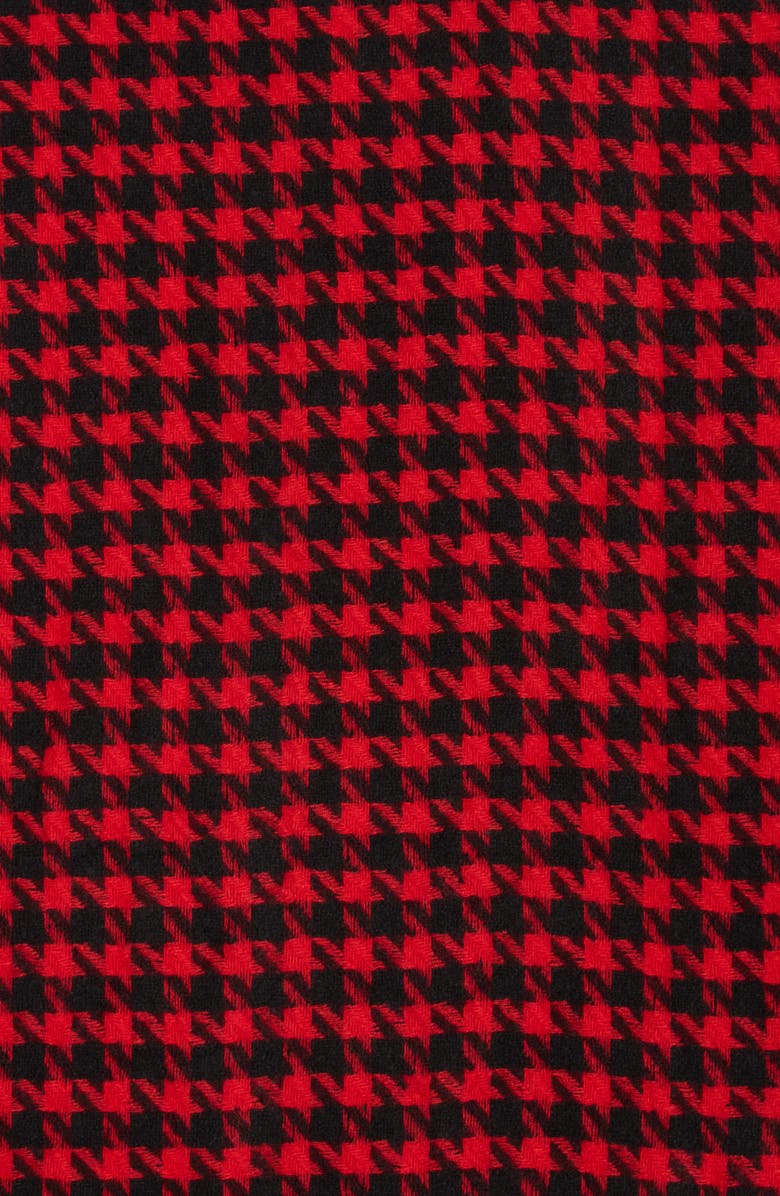 NORDSTROM RACK Houndstooth Fringe Scarf, Alternate, color, Red- Black