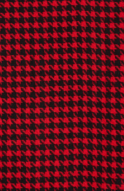 Nordstrom Rack Houndstooth Fringe Scarf In Red