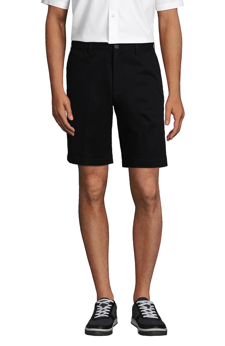 Lands' End Comfort Waist 9" No Iron Chino Shorts, Alternate, color, Black