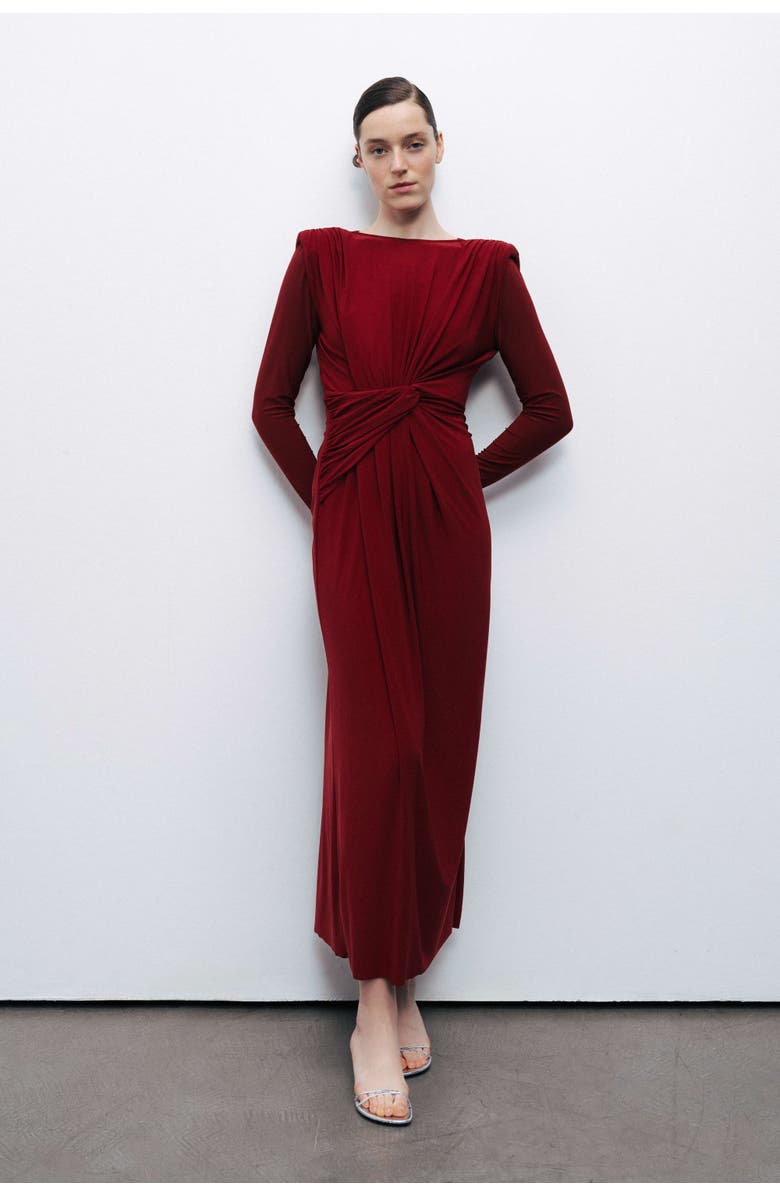 Nocturne Maxi Dress with Twirl Detail, Alternate, color, 