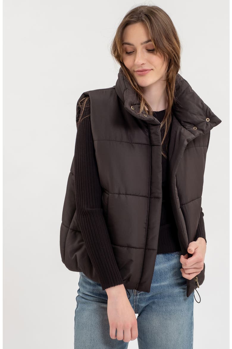 Quilted Vest, Alternate, color, BLACK