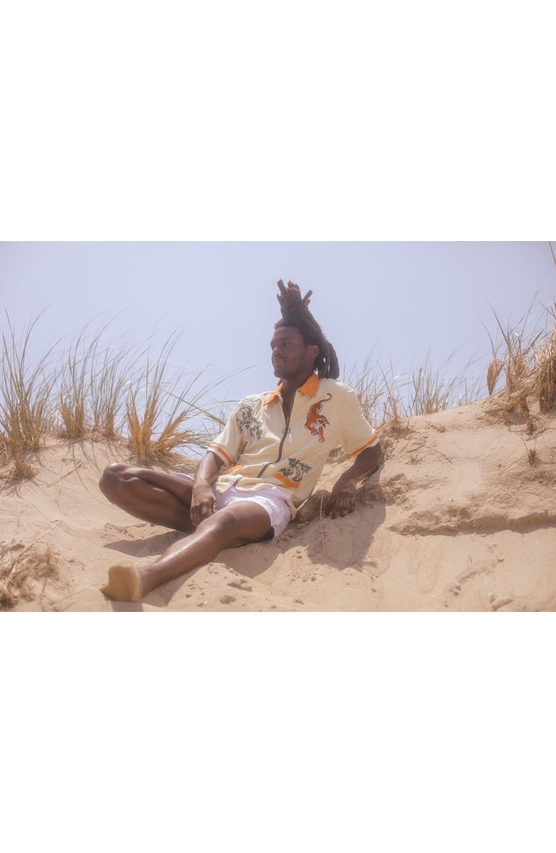 Tombolo 'Crouching Tiger, Hidden Beverage' Cabana, Alternate, color, Beige/Orange