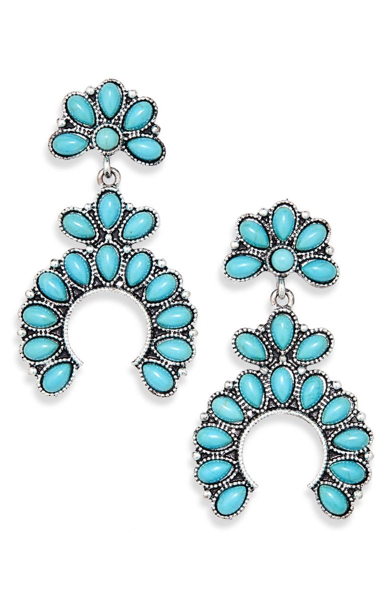Tasha Turquoise Resin Drop Earrings, Main, color,