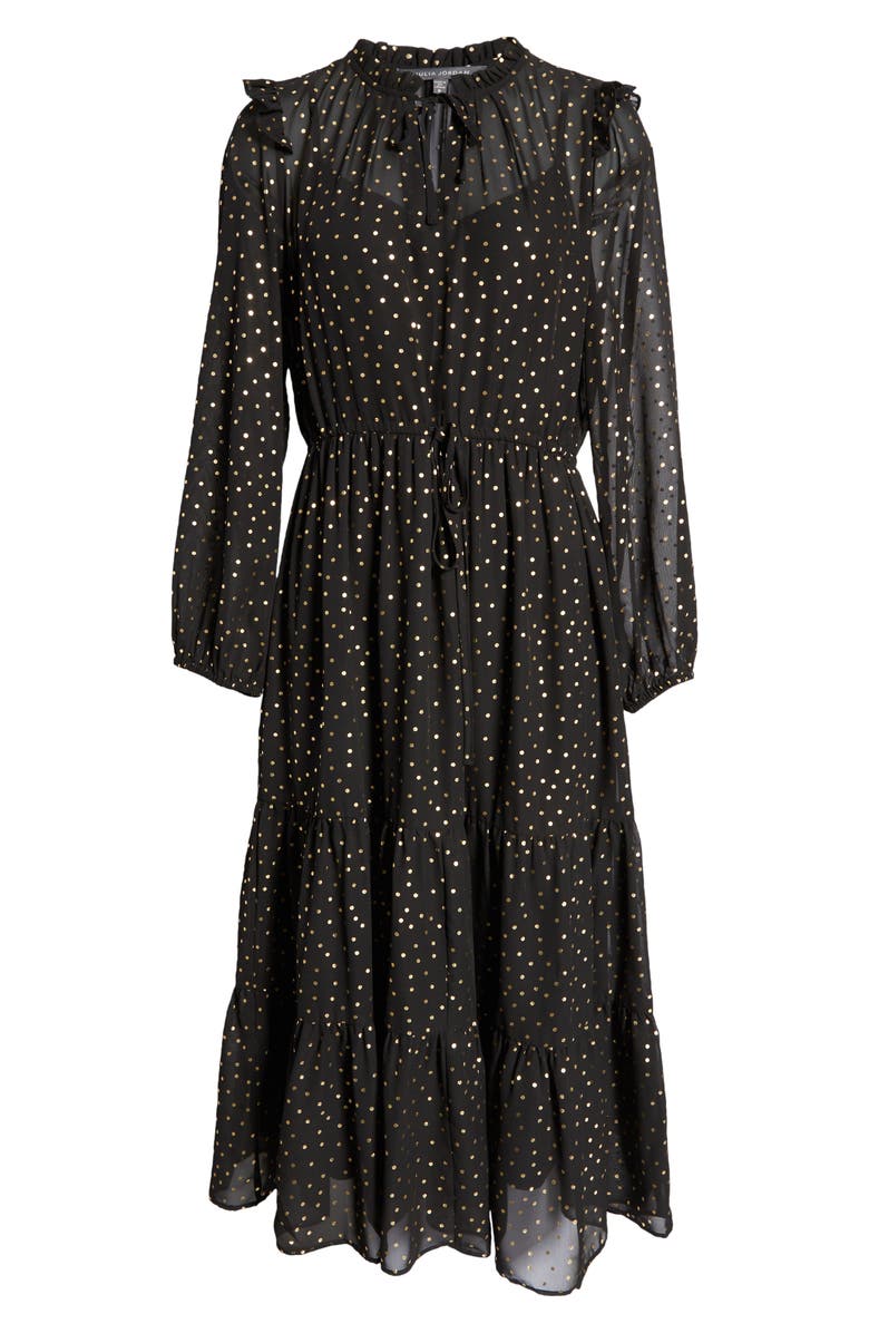 Julia Jordan Julie Jordan Drawstring Waist Long Sleeve Midi Dress, Alternate, color, 