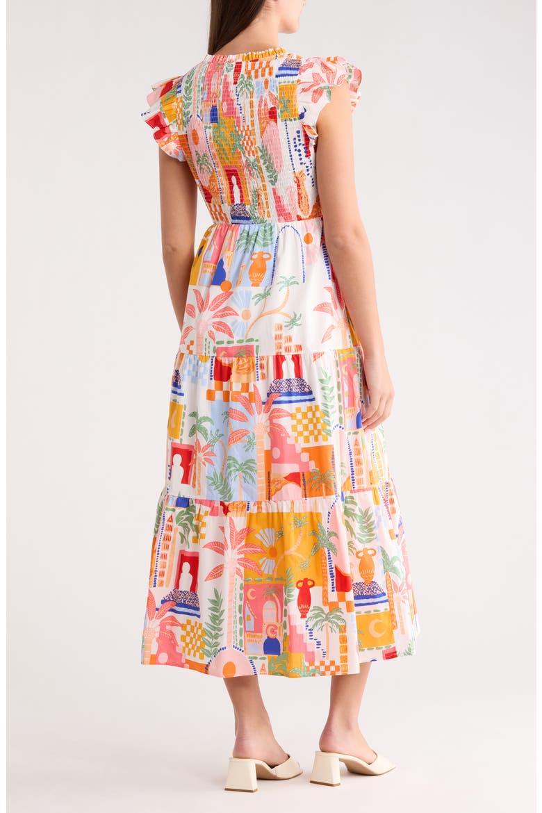 Vesper Sunfire Maxi Dress, Alternate, color, ORANGE-PINK-WHITE