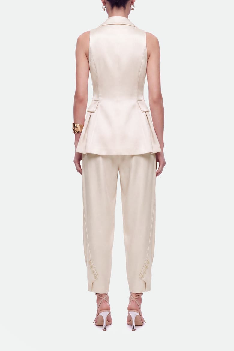 Single Button Peak Lapel Vest, Alternate, color, Ivory
