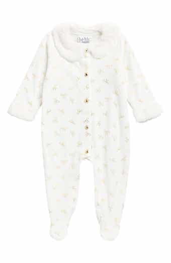 Faux Fur Trim Footie