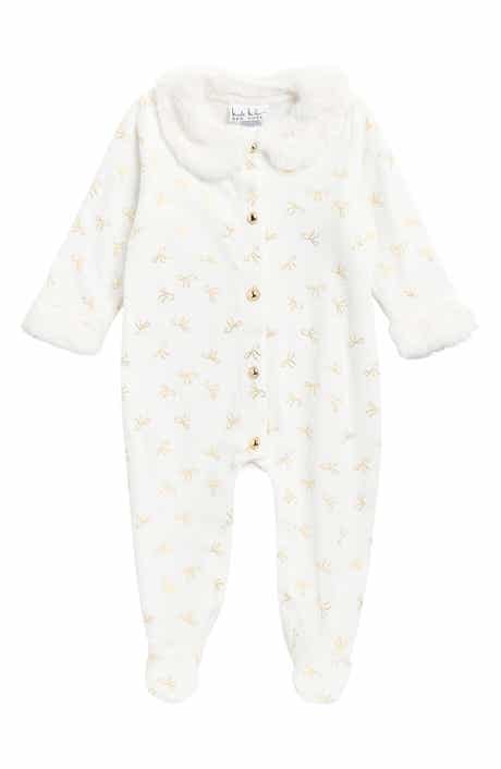 Faux Fur Trim Footie