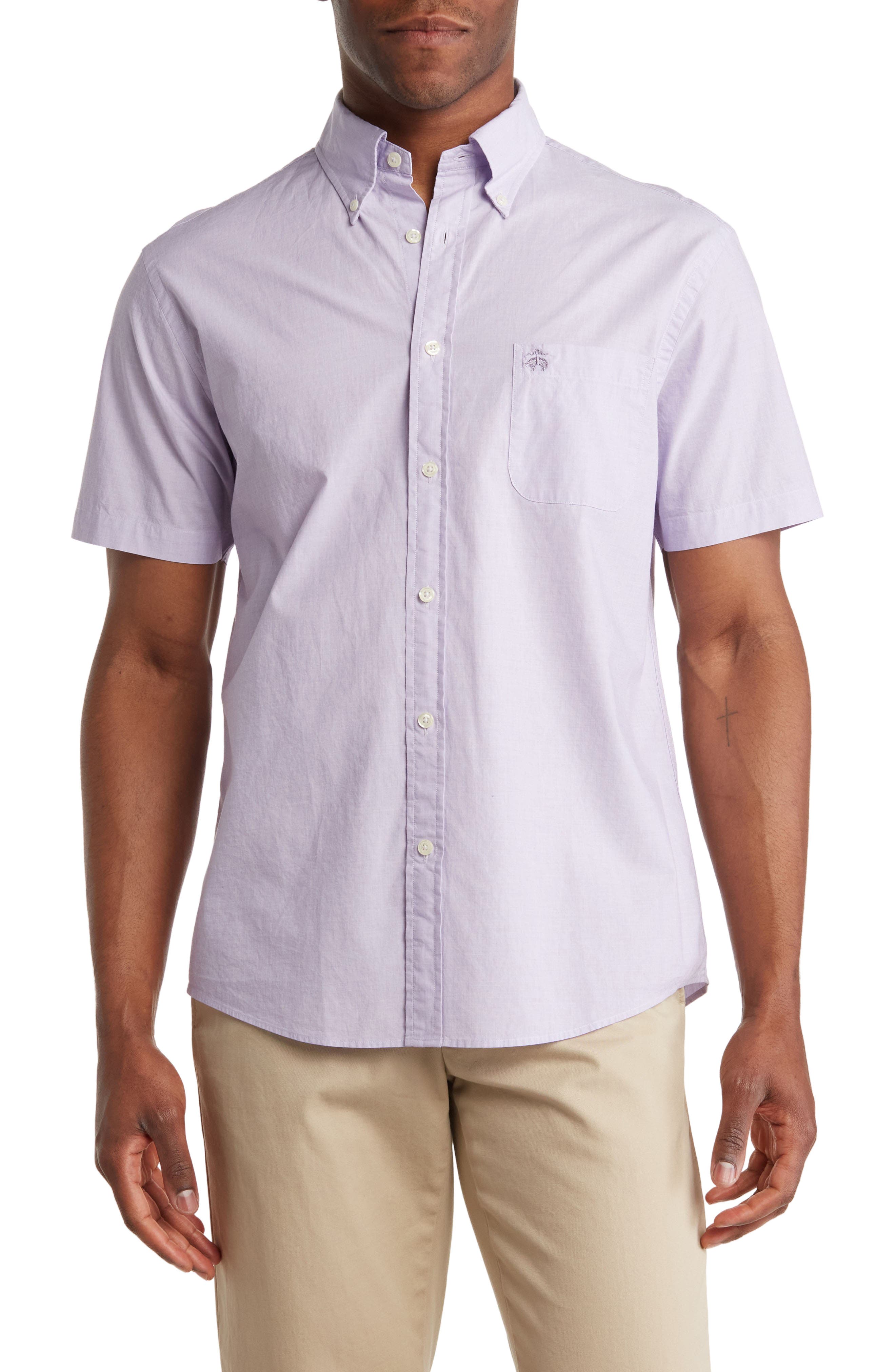 Brooks Brothers Sport Fit Short Sleeve Cotton Shirt