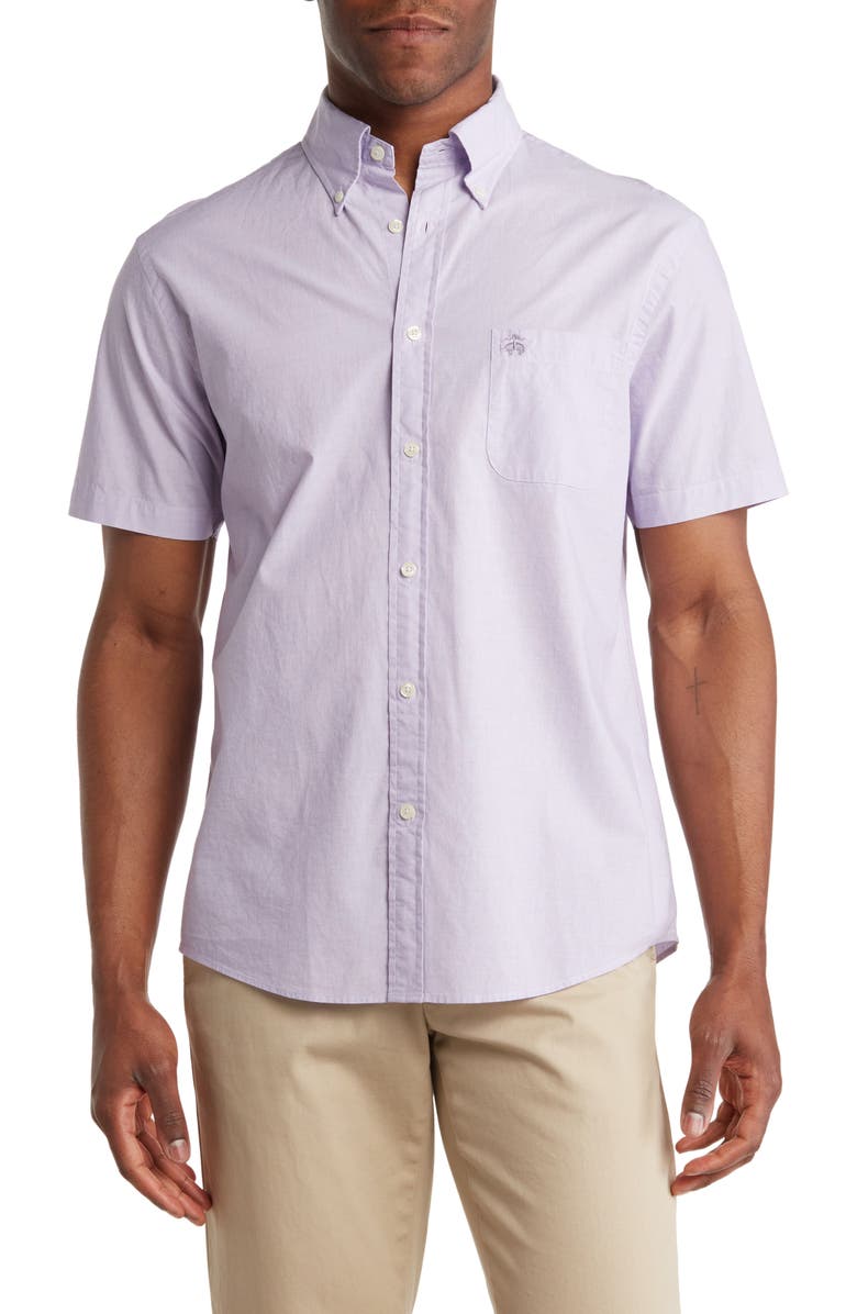Brooks Brothers Sport Fit Short Sleeve Cotton Shirt, Main, color,