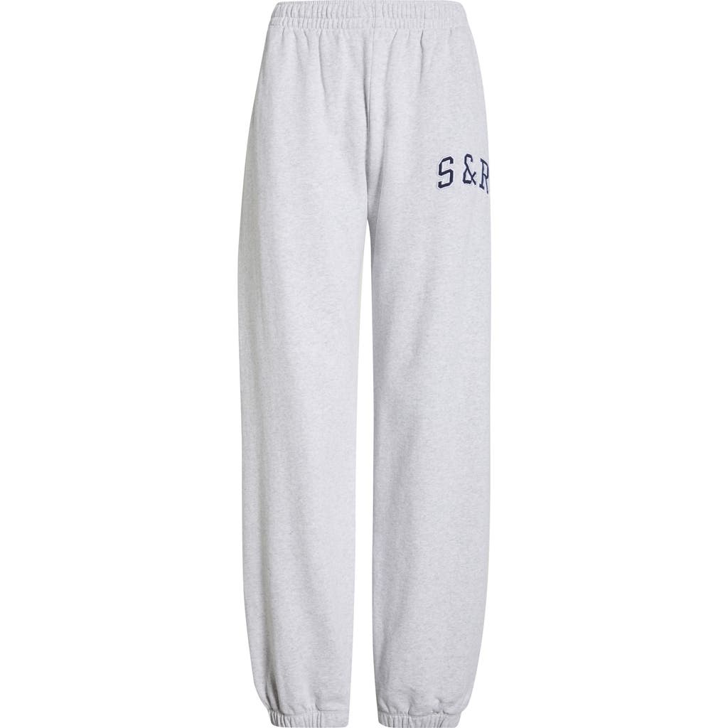 Sporty And Rich Sporty & Rich Ivy Cotton Fleece Sweatpants In Gray