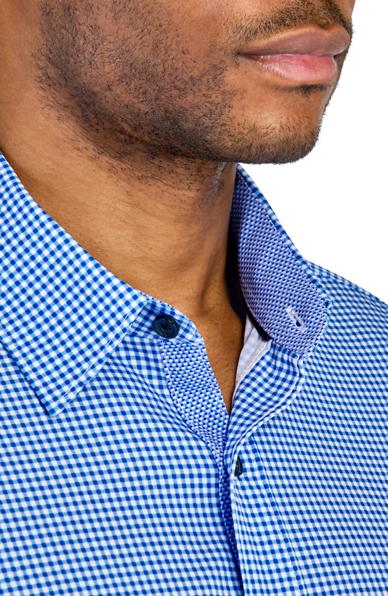 CONSTRUCT Gingham Long Sleeve Button Front Shirt, Alternate, color, Light Blue