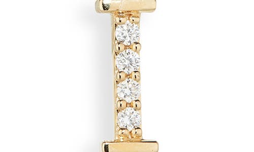Lana 14k Gold Diamond Initial Single Stud Earring In Brown