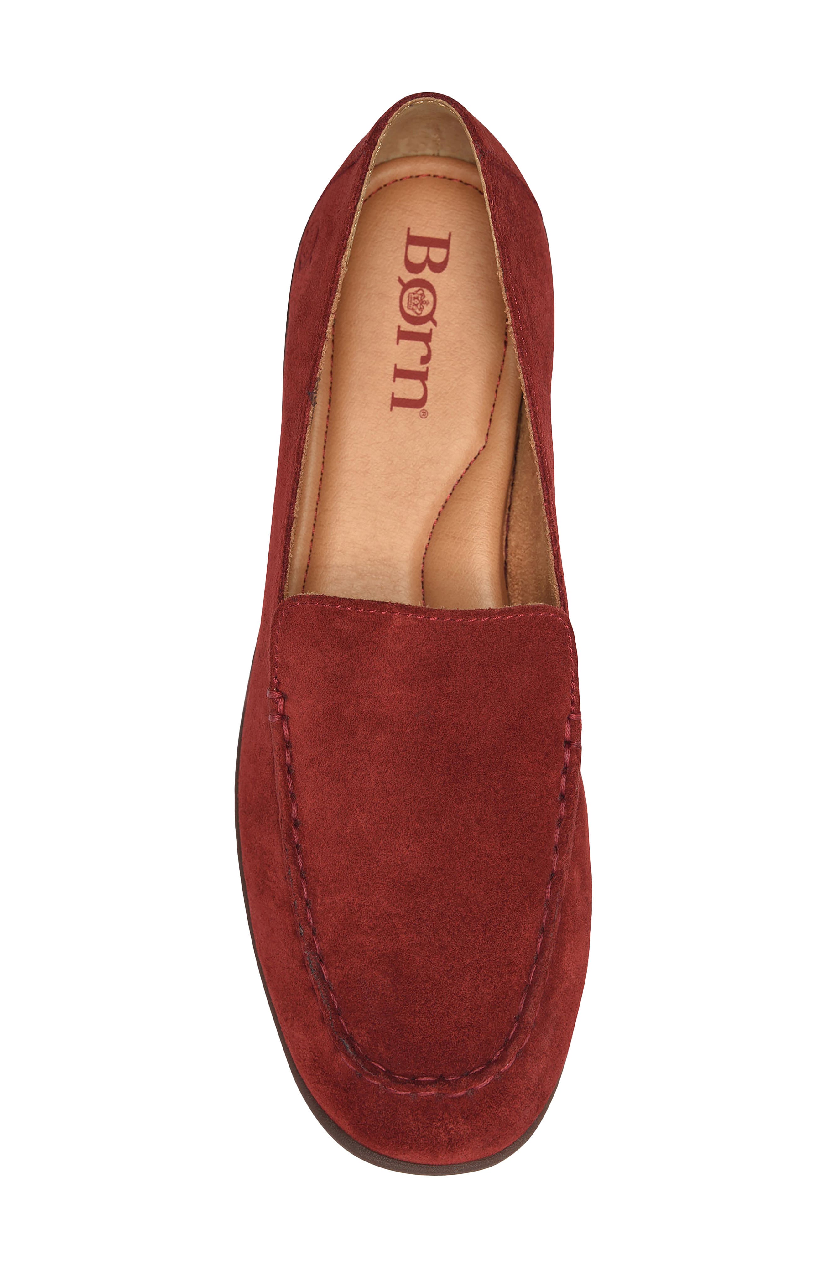 Fawn Loafer, Alternate, color, RED SUEDE