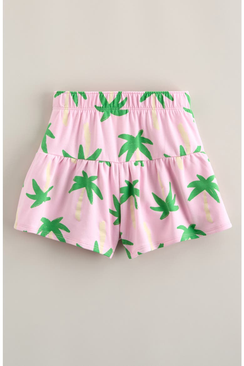 Kids' Flared Shorts, Alternate, color, PINK OPAL PAINTED PALMS