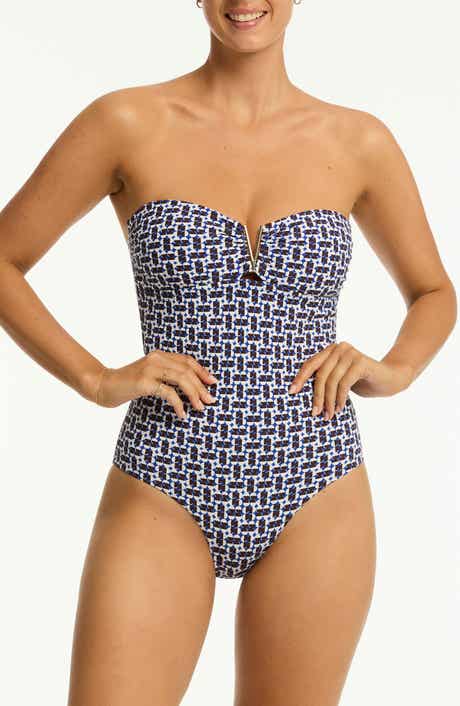 Sea Level Coast V Bar Bandeau One-Piece Swimsuit