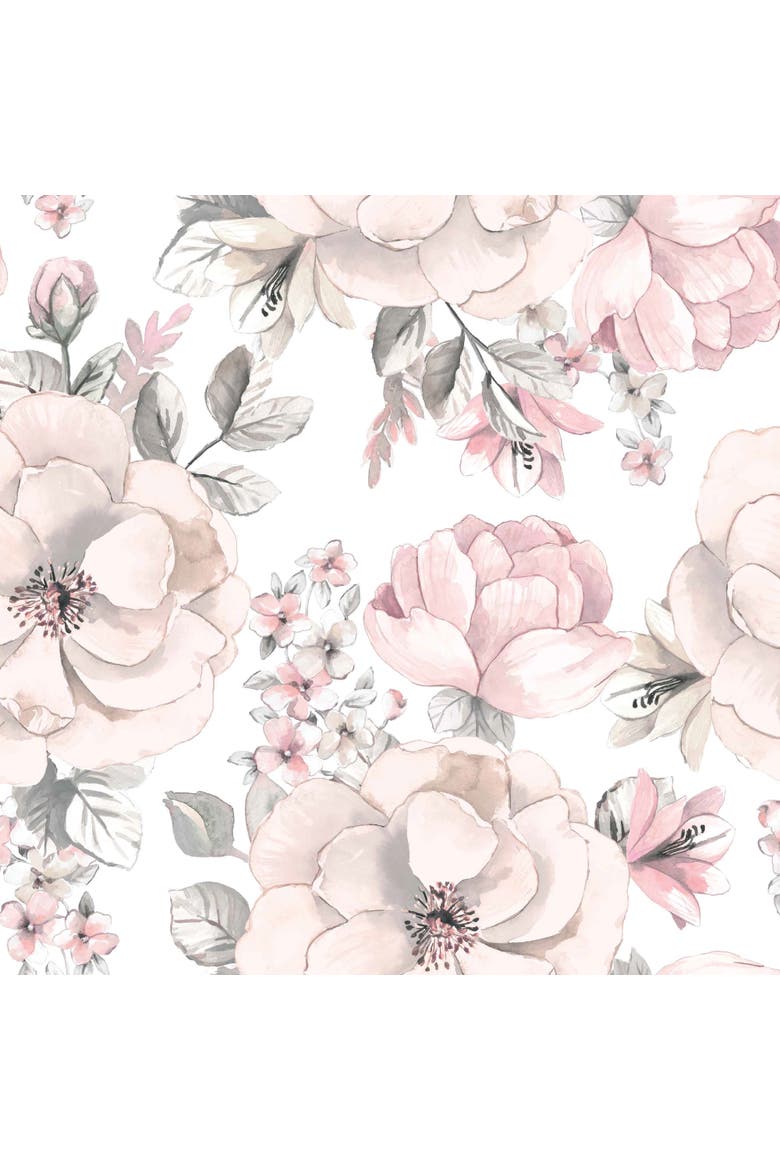 Signature Botanical Baby Watercolor Floral Cotton Crib Sheet- White, Alternate, color, Pink