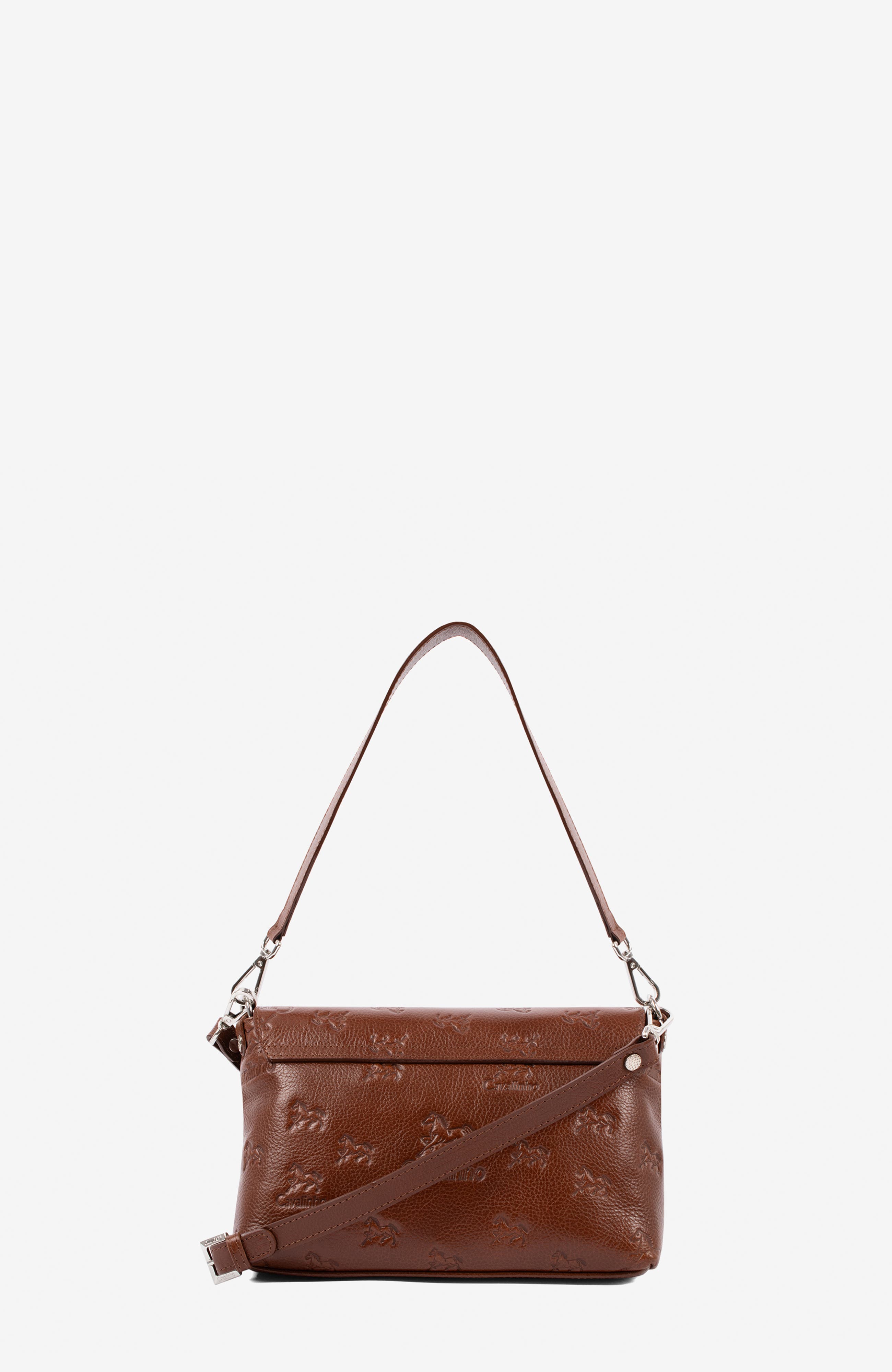 Cavalo Lusitano 546 Embossed Leather Handbag, Alternate, color, Camel Brown