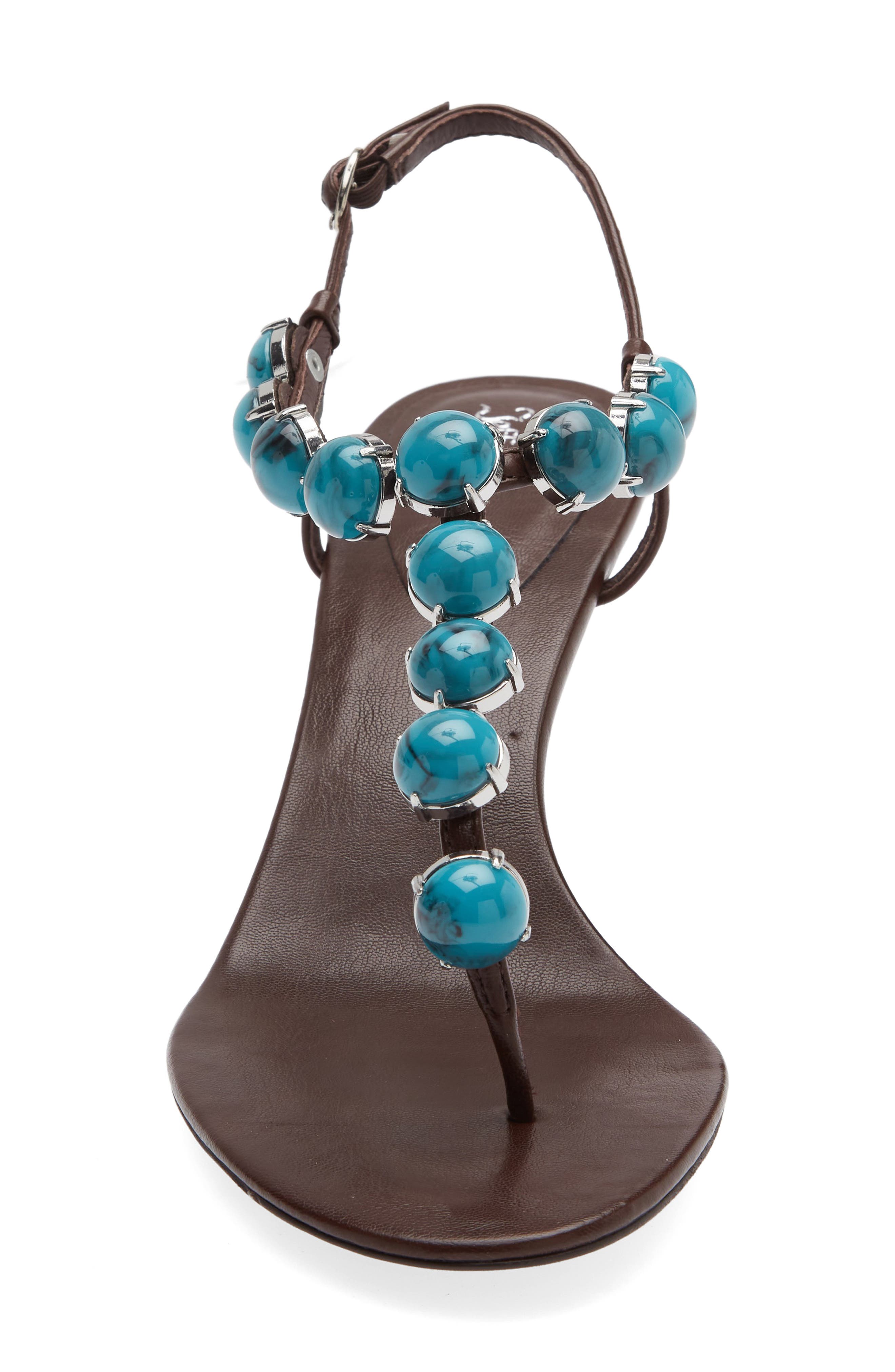 Jeffrey Campbell Embellished Sandal, Alternate, color, Brown Turquoise