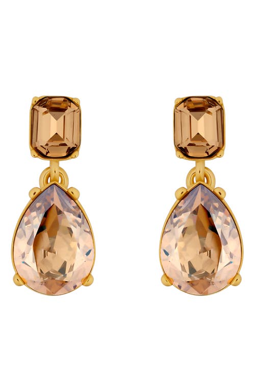 Oscar De La Renta Crystal Drop Earrings In Gold