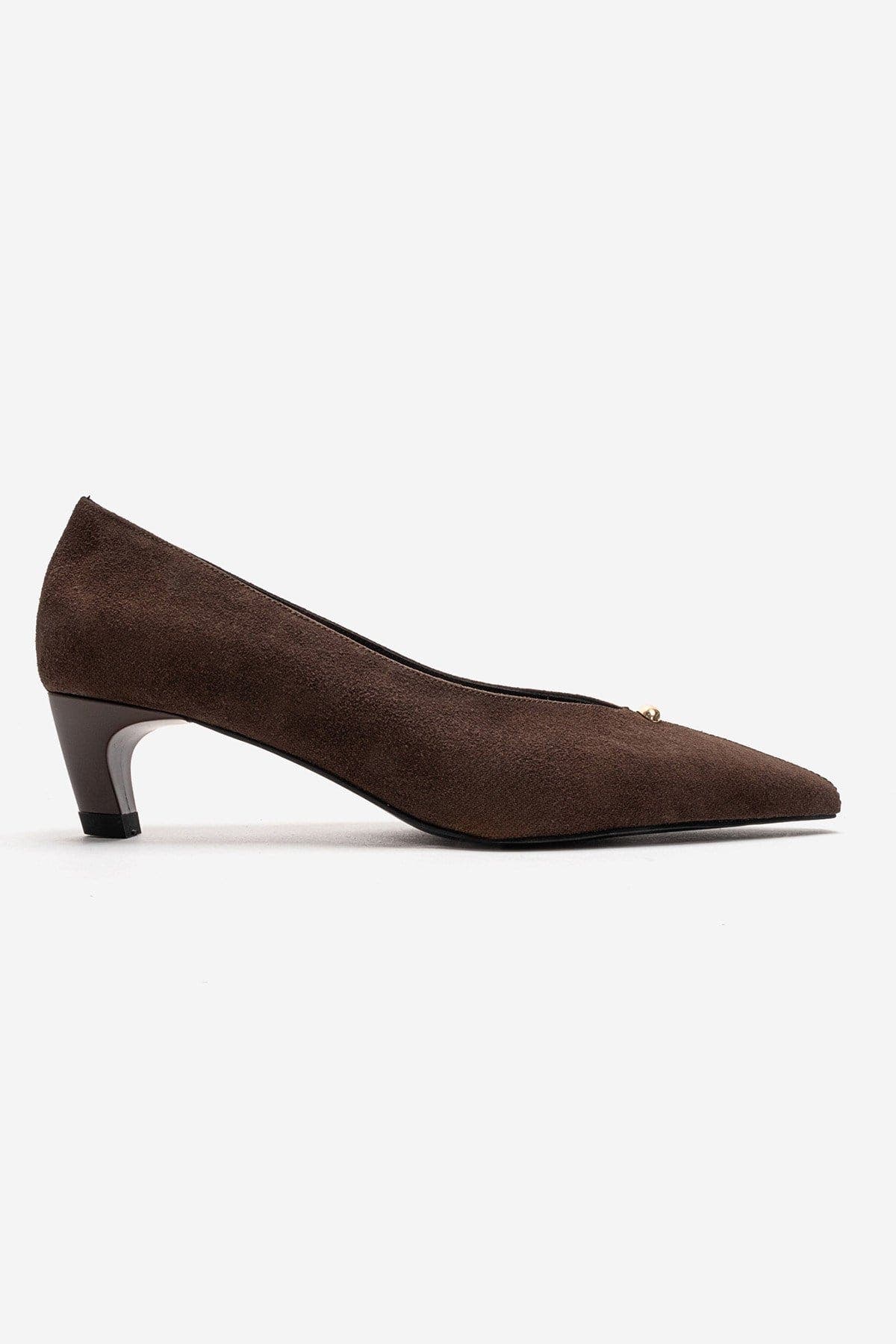 Versay Pointed Toe Kitten Heel Pump, Alternate, color, Brown Suede