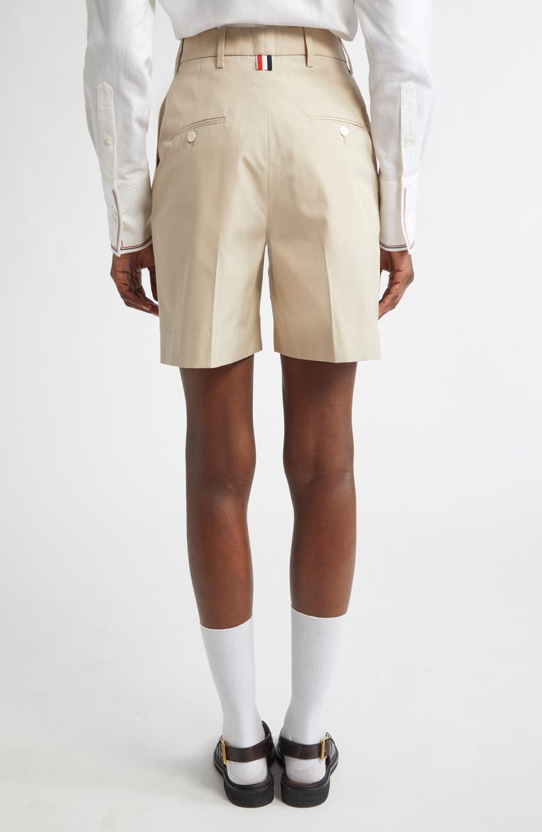 Thom Browne High Waist Double Pleat Shorts, Alternate, color, Khaki