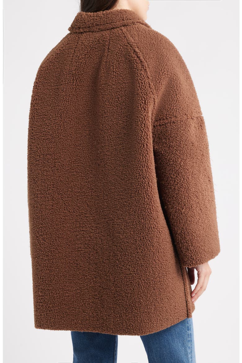 The Plush Teddy Fleece Car Coat, Alternate, color, CHOCOLATE