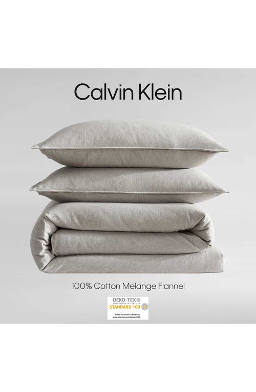 Calvin Klein Mélange Flannel Comforter & Sham Set In Natural