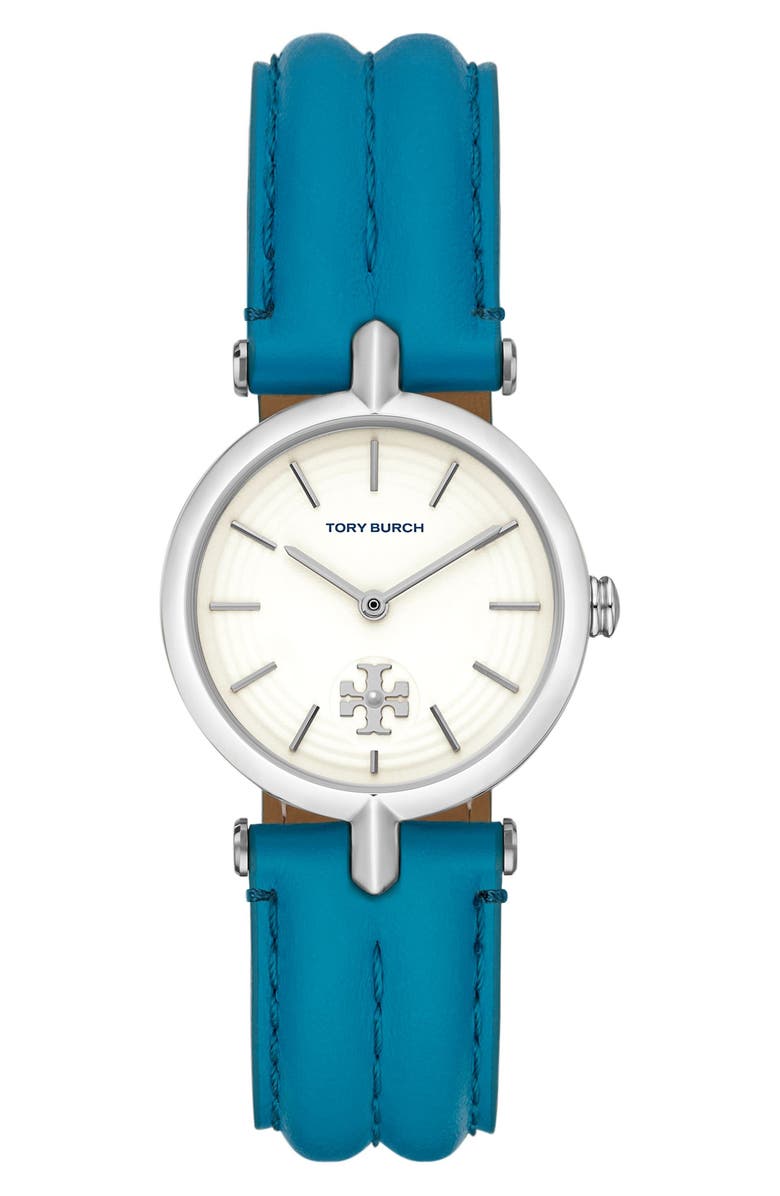 Tory Burch The Kira Leather Strap Watch, 30mm, Main, color, 