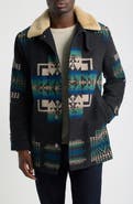Pendleton Brownsville Wool Coat with Faux Shearling Collar