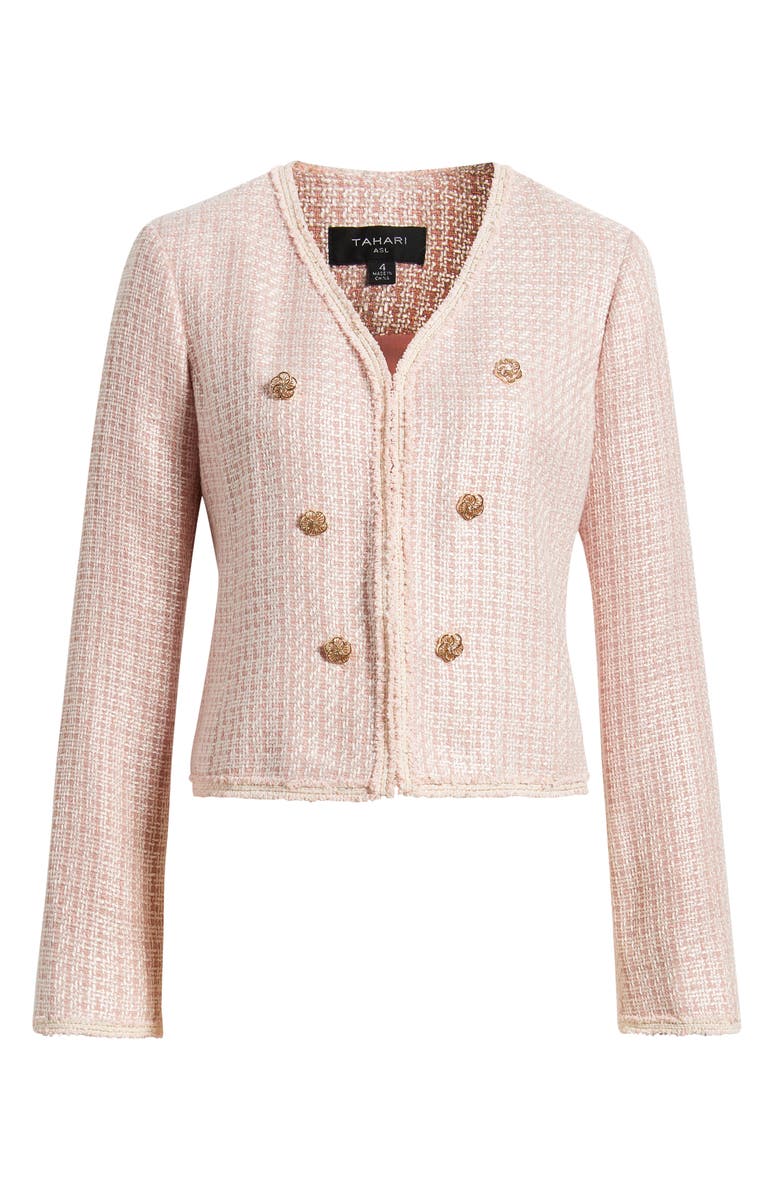 Tahari ASL Bouclé Jacket, Main, color, Slipper Pink