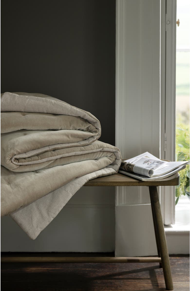 CHRISTY Jaipur Luxury Cotton Velvet Quilted Throw, Alternate, color, Hazelnut