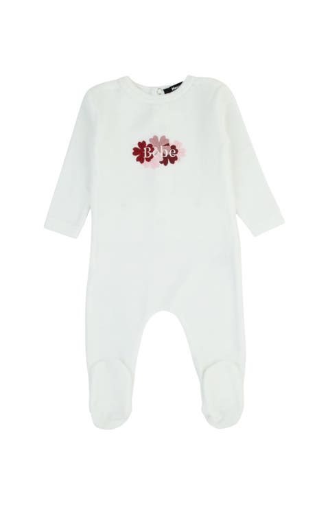 Clover Embroidered Footie