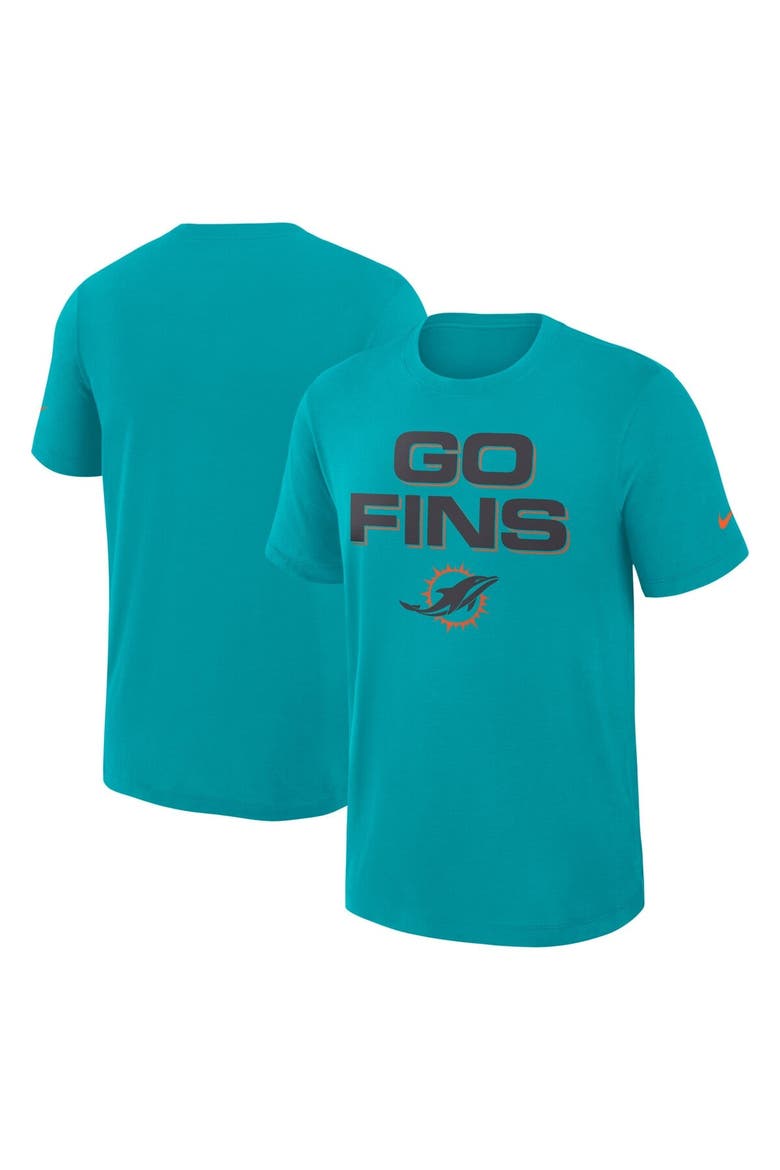 Men's Nike Turbo Green Miami Dolphins 2025 Rivalries Collection Slub Dri-FIT T-Shirt, Main, color, Aqua