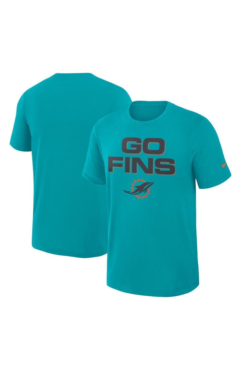 Nike Men's Nike Turbo Green Miami Dolphins 2025 Rivalries Collection Slub Dri-FIT T-Shirt, Main, color, Aqua