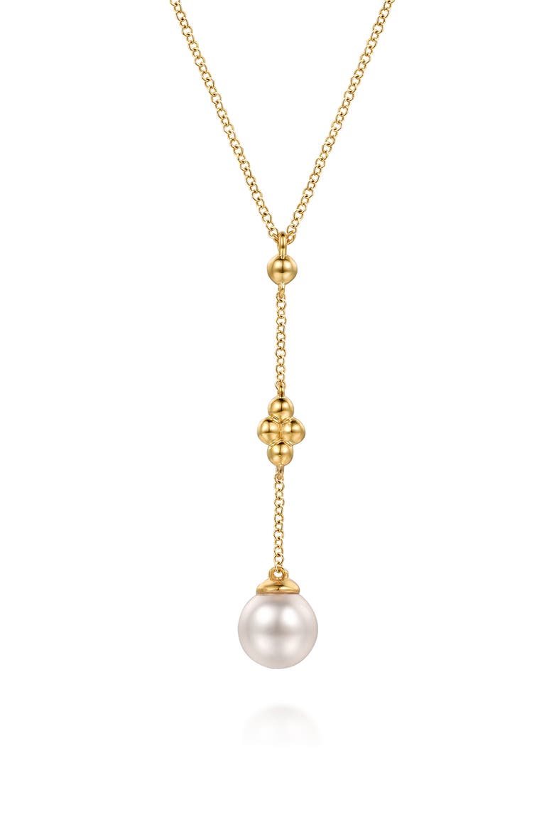 Bujukan 14k Gold Cultured Pearl Y-Necklace, Main, color, 14K YELLOW GOLD