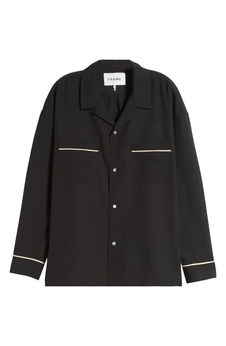 FRAME Long Sleeve Camp Shirt, Alternate, color, Black