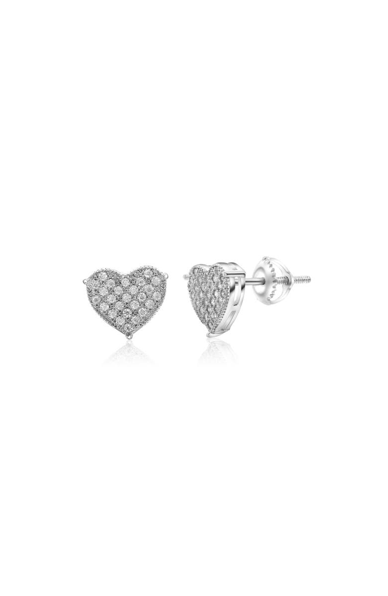 Donatello Gian 0.26CT Heart Moissanite Earrings, Main, color, Silver