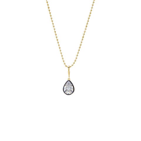 CZ Pear Encased Statement Necklace Charm