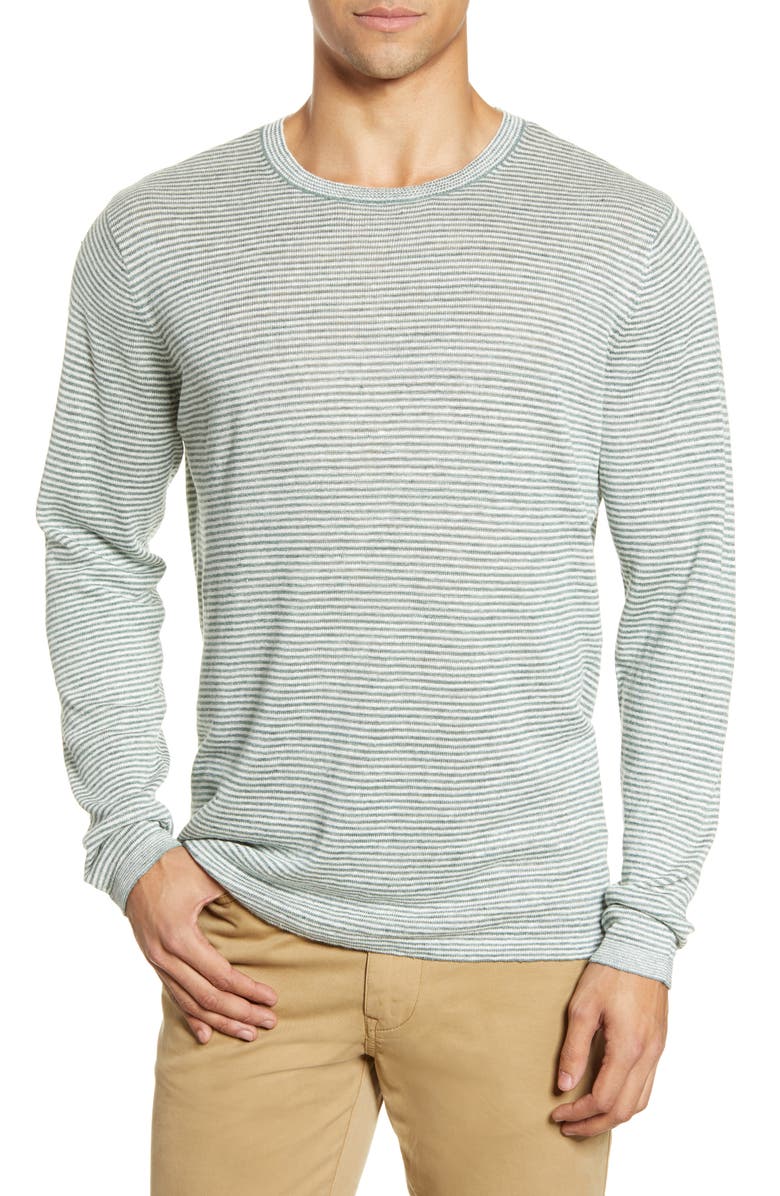 Bonobos Stripe Long Sleeve Linen T-Shirt, Main, color, 