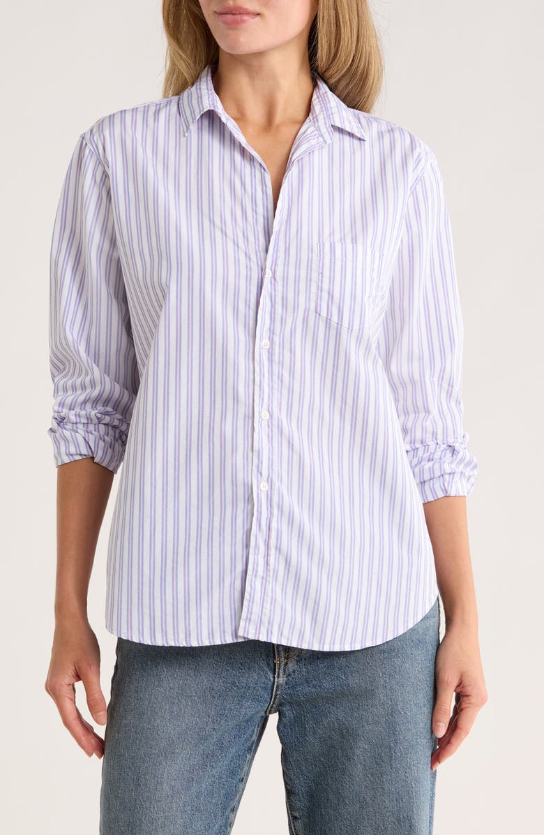 Frank & Eileen Stripe Relaxed Cotton Button-Up Shirt, Main, color, Pink / Blue Stripe