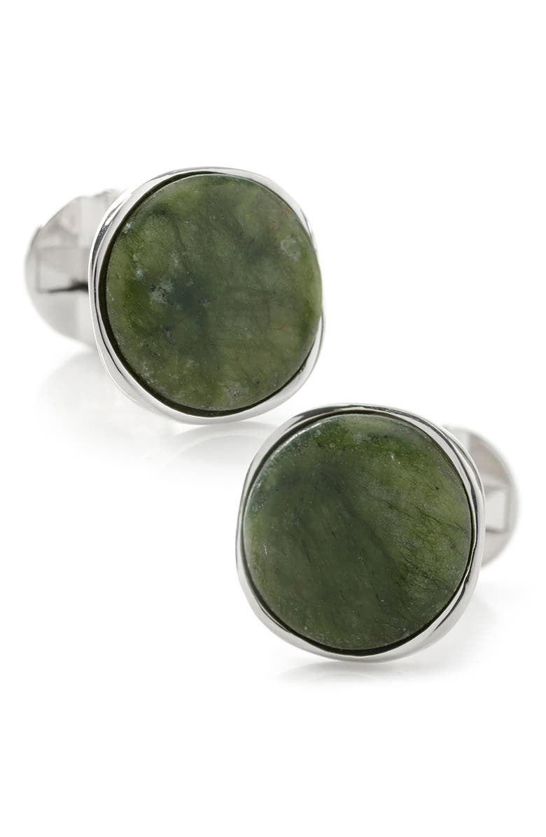 Cufflinks, Inc. Seraphinite Sterling Silver Cuff Links, Main, color, Green