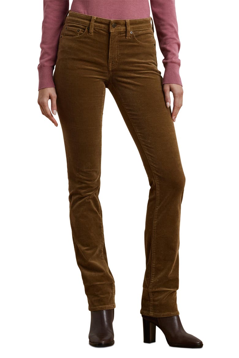 Straight Leg Corduroy Pants, Main, color, HONEY TAN