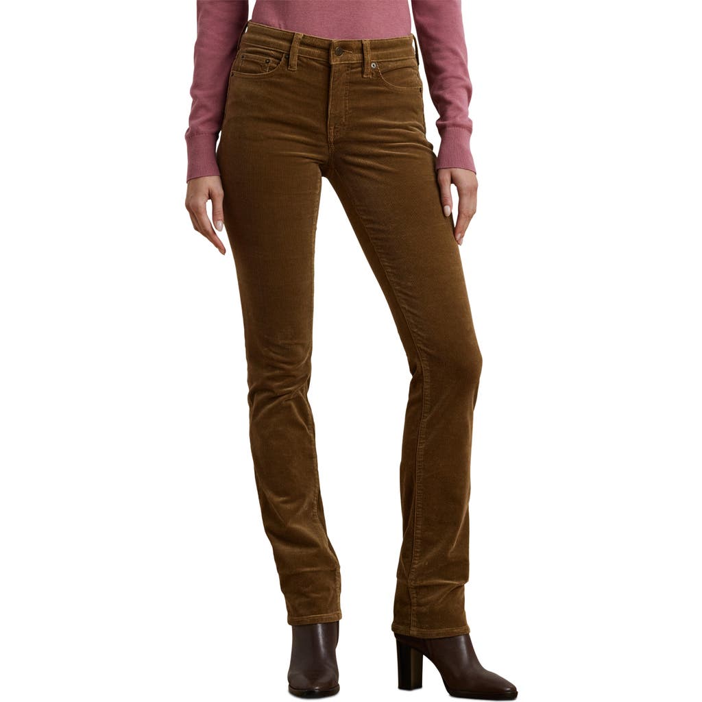 Lauren Ralph Lauren Straight Leg Corduroy Pants in Honey Tan
