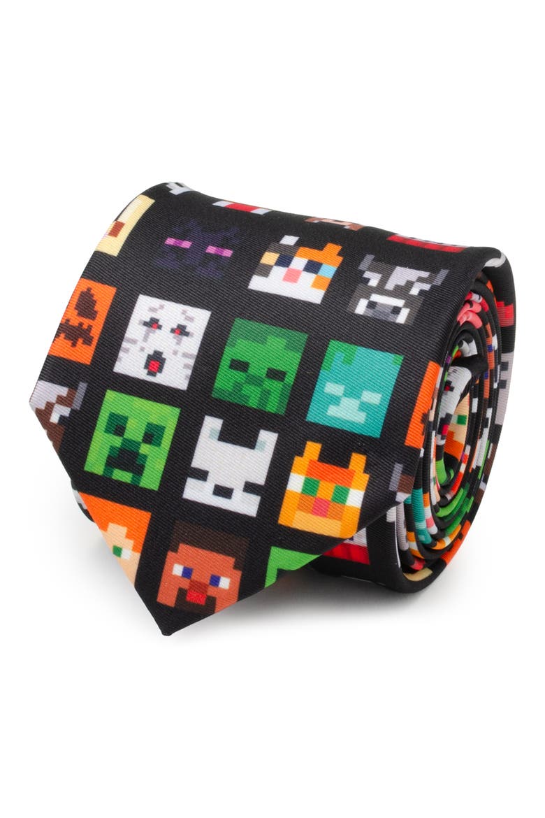 Minecraft Characters Tie, Alternate, color, BLACK