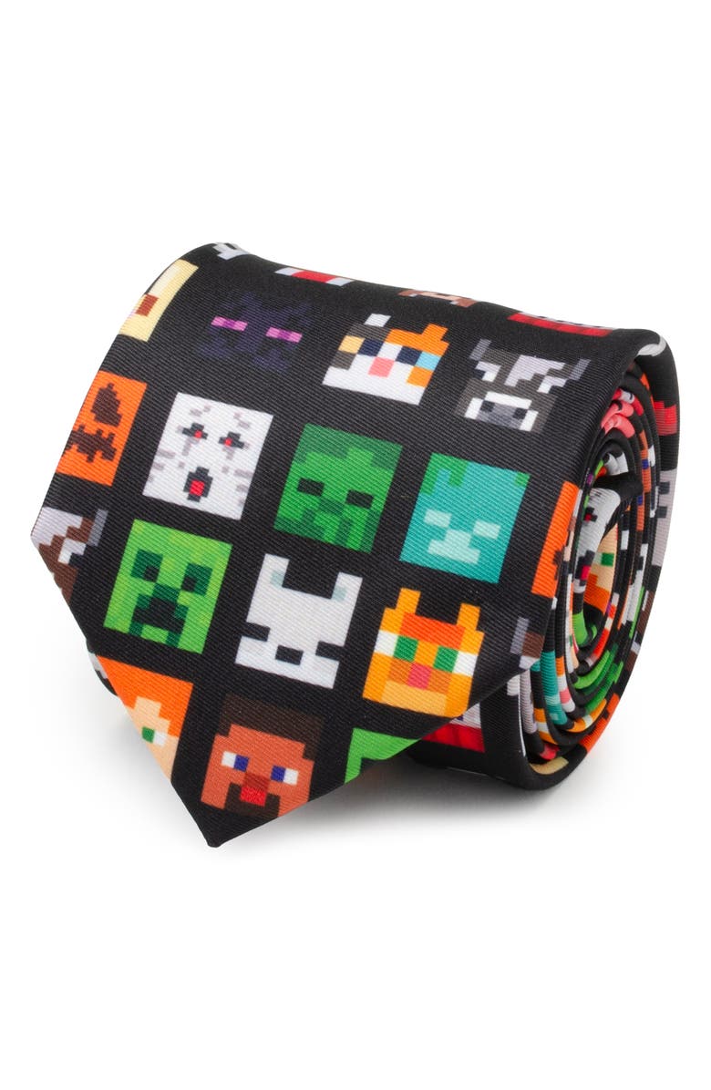 Cufflinks, Inc. Minecraft Characters Tie, Alternate, color, Black