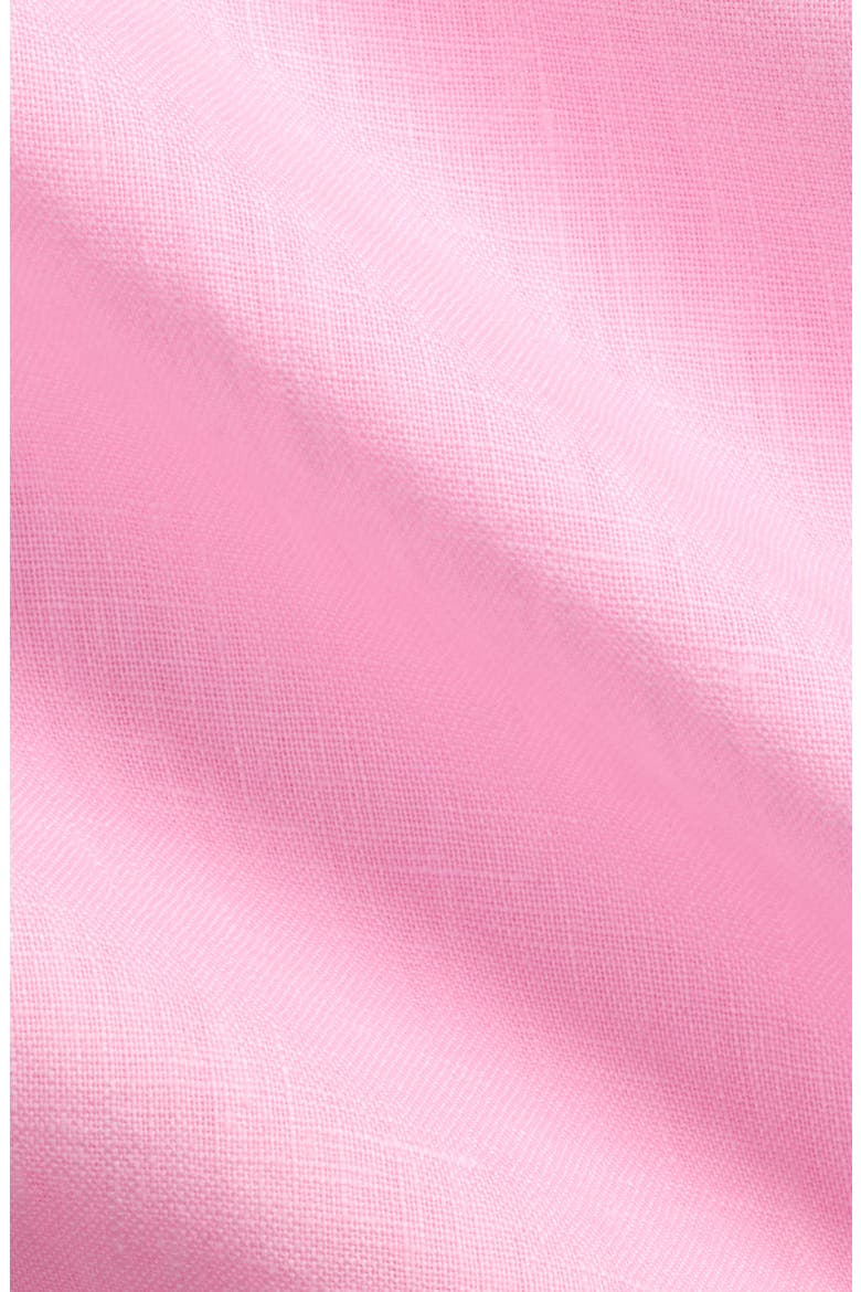 Classic Fit Solid Pink Linen Button-Down Shirt, Alternate, color, CARMEL PINK