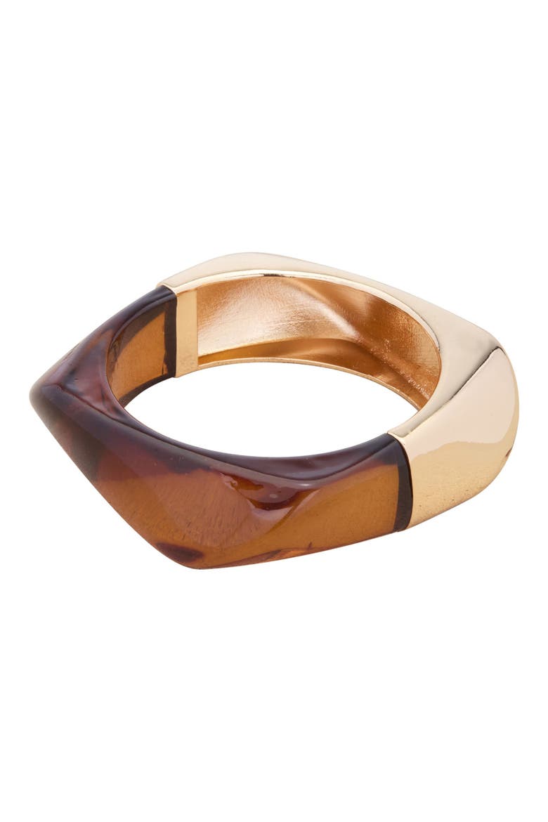 Chunky Mixed Media Bangle, Main, color, BROWN