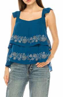 Embroidered Babydoll Top